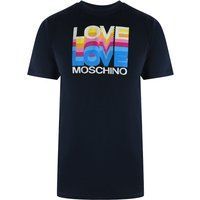 Love Moschino Baumwoll-T-Shirt mit buntem Logo