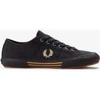 Fred Perry B708 Vintage Tennis Canvas Herren Schuhe Schwarz/Champagner