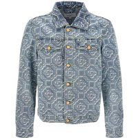 Klassische Monogramm Jeansjacke aus gebleichtem Denim