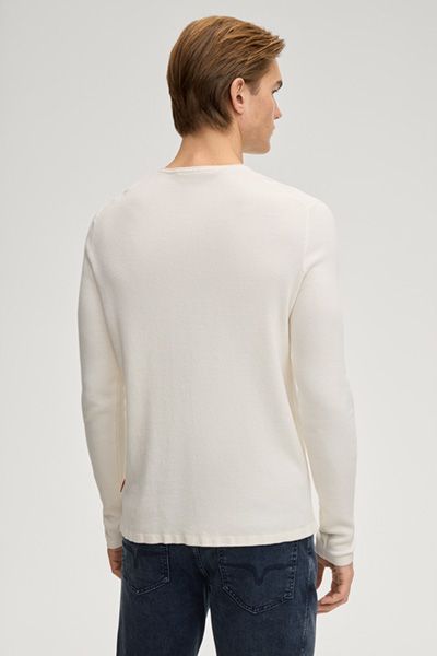 Pullover Svenor Offwhite Baumwolle Langarm Rundhalsausschnitt Casual Unisex