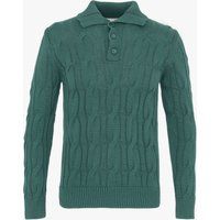 Zopfstrick-Pullover mit Polokragen