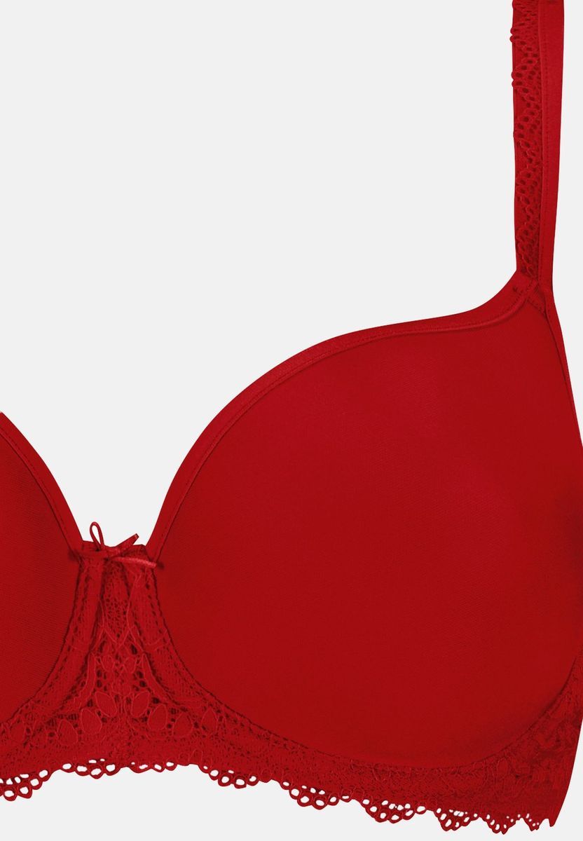 Roter Bügel-BH mit Spitzenbesatz