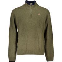 Herren Strickpullover mit halbem Reißverschluss und Stehkragen