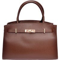 Braune Ledertasche mit Tragegriff