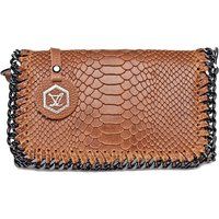 Schlangenleder Clutch mit Kettendetail