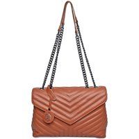 Gesteppte Ledertasche mit Kette