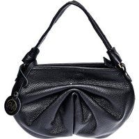 Genarbte Ledertasche mit Logo-Anhänger