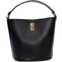 Elegante schwarze Lederhandtasche mit Griff