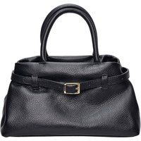 Elegante schwarze Lederhandtasche mit Griff