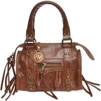 Strukturierte Ledertasche mit Taschen