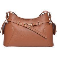 Strukturierte Ledertasche mit Taschen