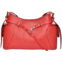 Schultertasche aus genarbtem Leder im Hobo-Stil