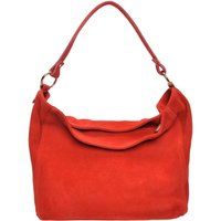 Rote Schultertasche aus Wildleder