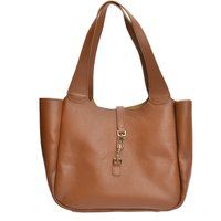 Braune Ledertasche mit Verschluss