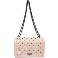 Gesteppte Schultertasche aus Leder mit Nieten