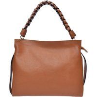 Ledertasche mit geflochtenem Henkel