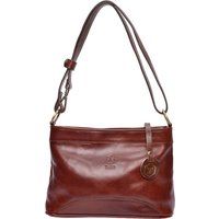 Elegante braune Schultertasche aus Leder