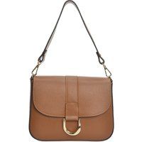 Schultertasche aus Leder mit Nieten