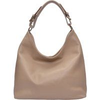 Beige Leder Hobo Schultertasche
