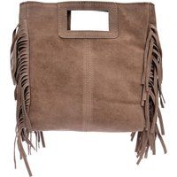 Beige Leder Hobo Schultertasche