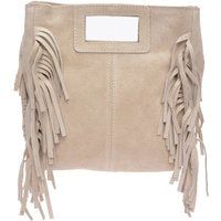 Beige Leder Hobo Schultertasche