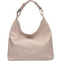Beige Leder Hobo Schultertasche