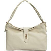 Beige Leder Hobo Schultertasche