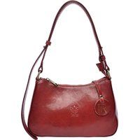 Rote Leder Schulter Baguette Tasche