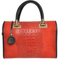Rote Leder Schulter Baguette Tasche