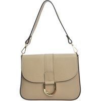Beige Ledertasche mit Schnalle