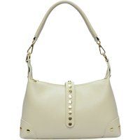 Beige Ledertasche mit Schnalle