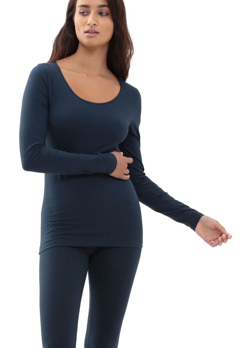 mey Unterhemd Cotton Pure, Langarm, für Damen, blau, 38