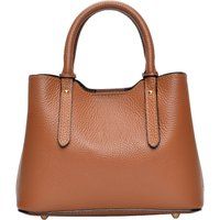 Genarbtes Leder Schultertasche Knotendetail