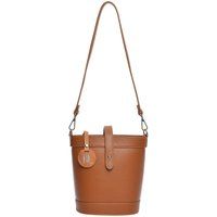 Genarbtes Leder Schultertasche Knotendetail