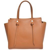 Genarbtes Leder Schultertasche Knotendetail