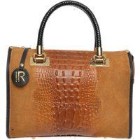 Braune Lederhandtasche mit Tragegriff