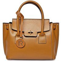Braune Lederhandtasche mit Tragegriff