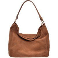 Braune Schultertasche aus Wildleder