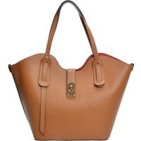 Braune Schultertasche aus Wildleder