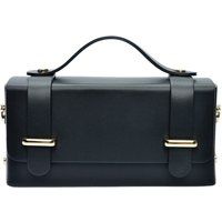 Strukturierte Handtasche mit Ledergriff