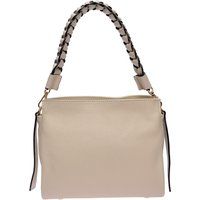 Beige Lederschultertasche
