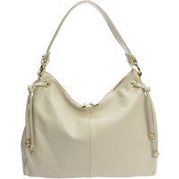 Beige Lederschultertasche