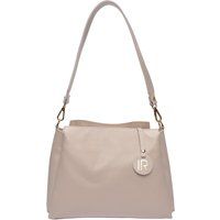 Beige Lederschultertasche