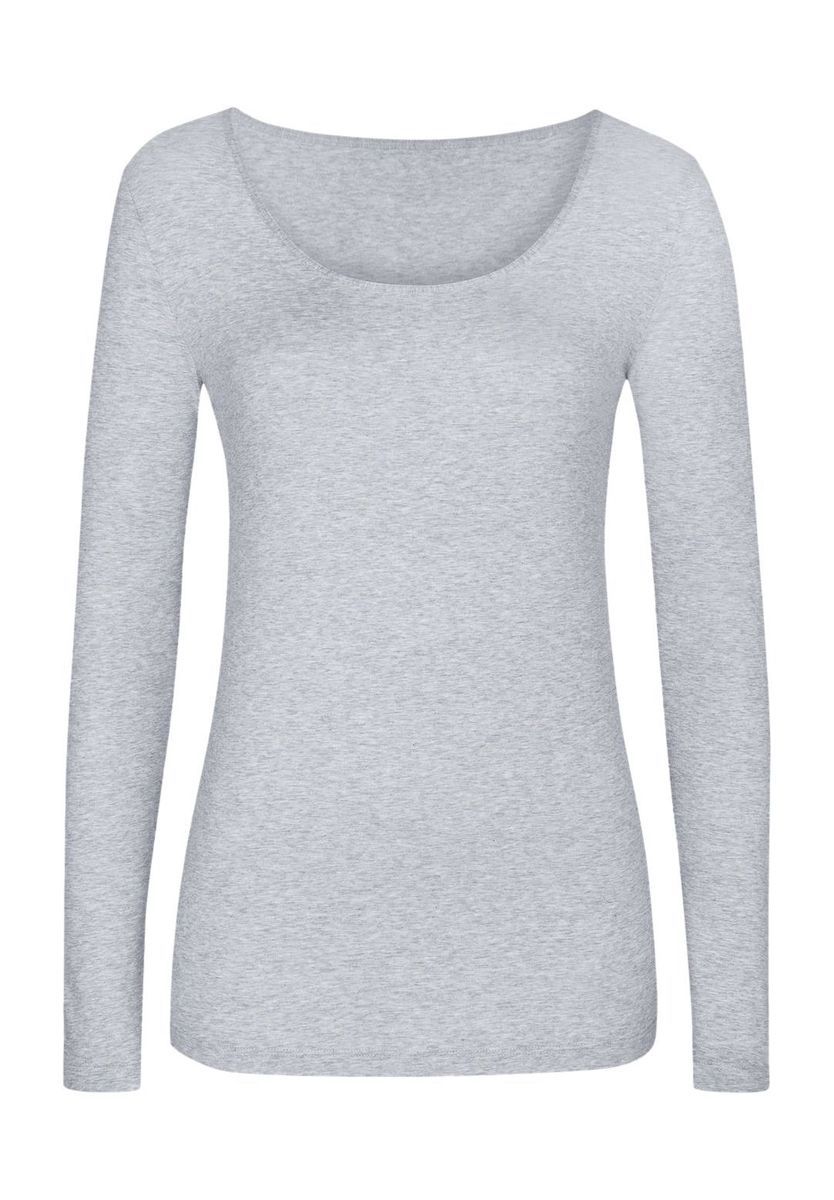 mey Unterhemd Cotton Pure, Langarm, für Damen, grau, 36