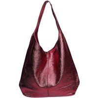 Hobo-Tasche aus Leder mit Metallic-Effekt
