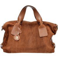 Braune Wildleder-Satchel-Tasche