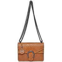 Schultertasche aus geprägtem Leder mit Kette