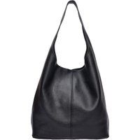 Strukturierte Lederhandtasche mit Griff