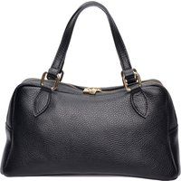 Strukturierte Lederhandtasche mit Griff