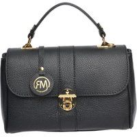 Strukturierte Lederhandtasche mit Griff
